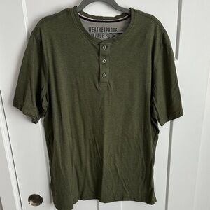 Weatherproof Vintage Men's Olive Short Sleeve Henley